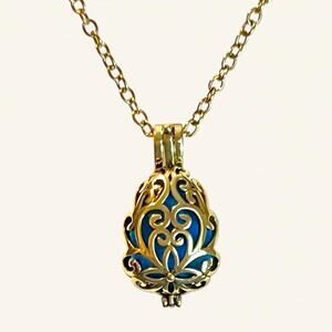 Beautiful locket pendant necklace - aromatherapy / crystal holder pendant